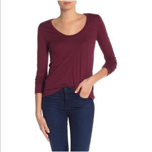 Splendid Burgundy Long Sleeve Tee